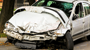 Damaged vehicle after a Cleveland car accident